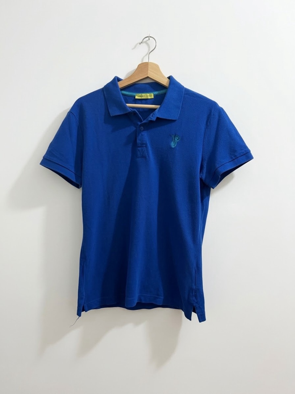 Versace Jeans Royal Blue Pique Polo Shirt Embroidered VJ Logo Size 50 IT US M